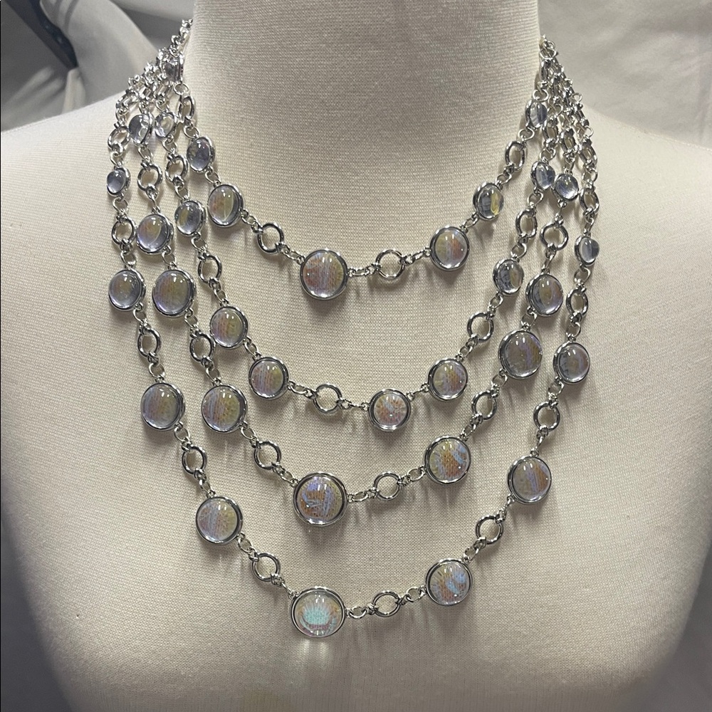 Paparazzi Zi Collection Hypnotic Elegant Silver Multi-Layer Necklace Set BNWT